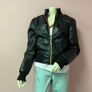 Xoxo black faux leather jacket
